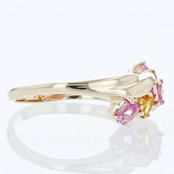 14K Yellow Gold Pink Tourmaline & Citrine Anniversary Band Ring by Clyde Duneier - Picture 3 of 5